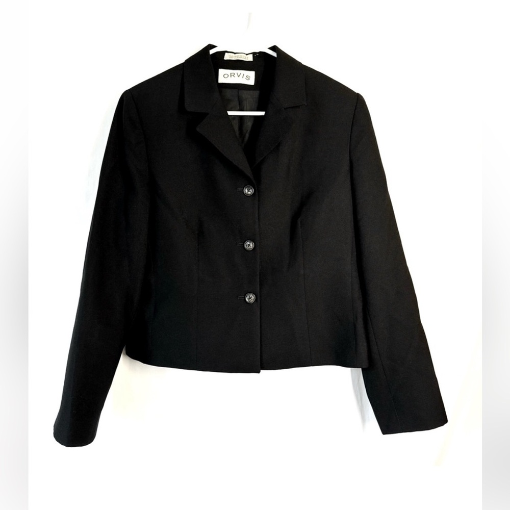 Orvis Vintage Women's Blazer Black Padded Shoulder Women's Size 10R